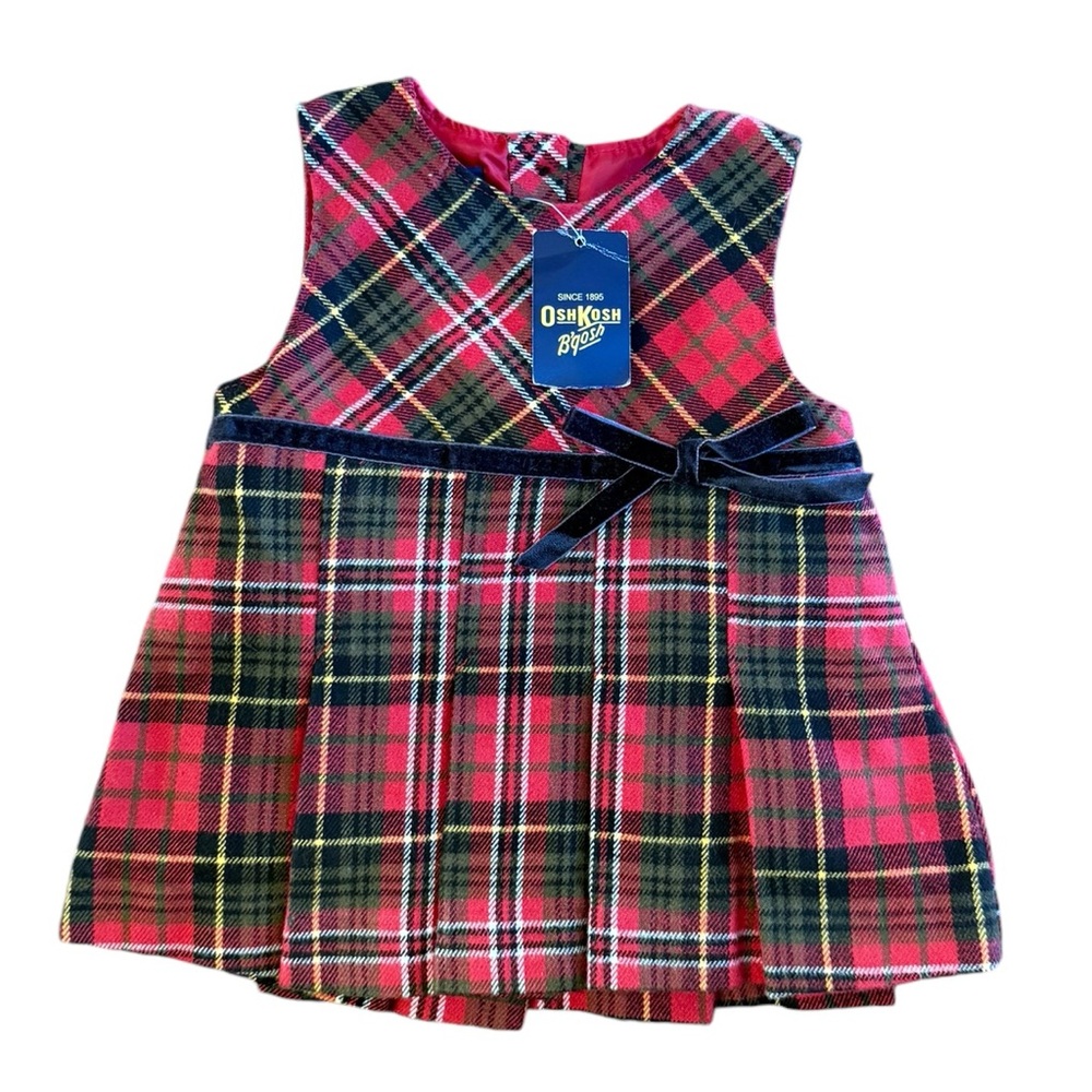 NWTOshKosh B'gosh Baby Girls Red Plaid Christmas Dress
Size: 0-3 Mos.